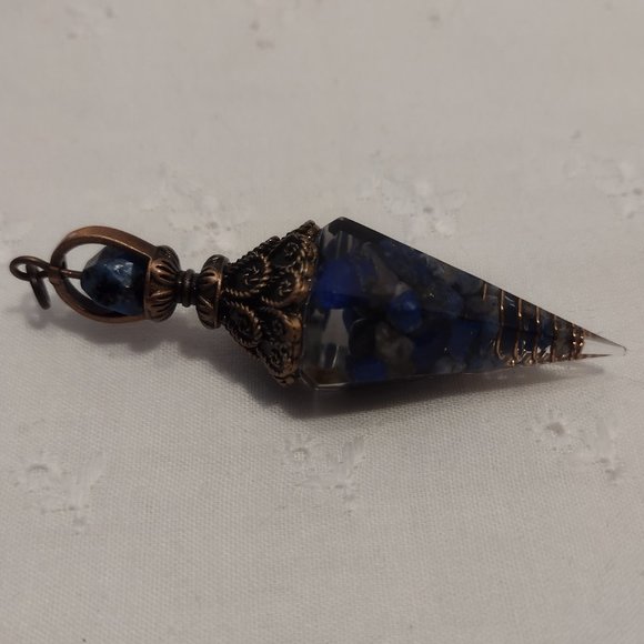 Lapis Lazuli Chip Crystal Pendulum - Picture 3 of 6